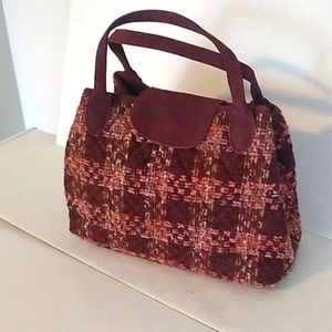 Vera Bradley quilted brown plaid handbag